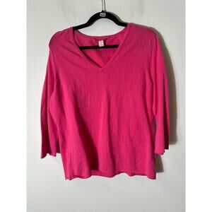 Belford Pink Three Quarter Sleeve Knit Top XL